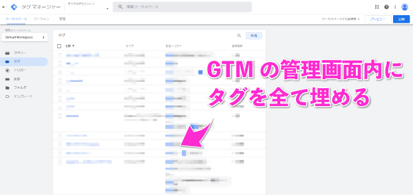 GTMにタグを埋める